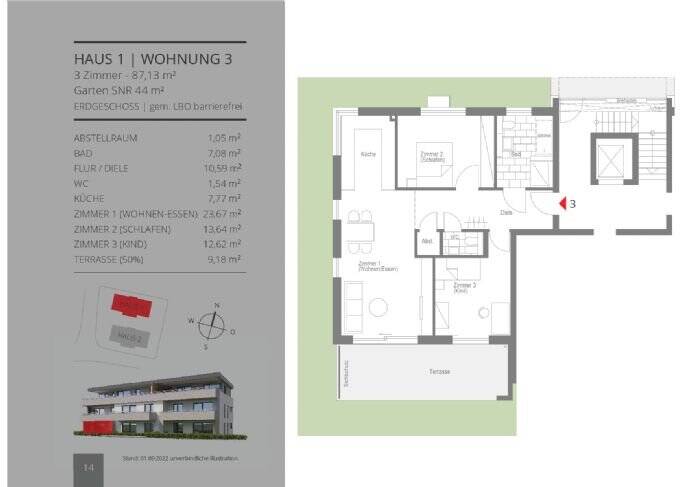 Terrassenwohnung Herrenberg Oberjesingen - 3 Zimmer, 445.000&euro; | Angebot:25732884