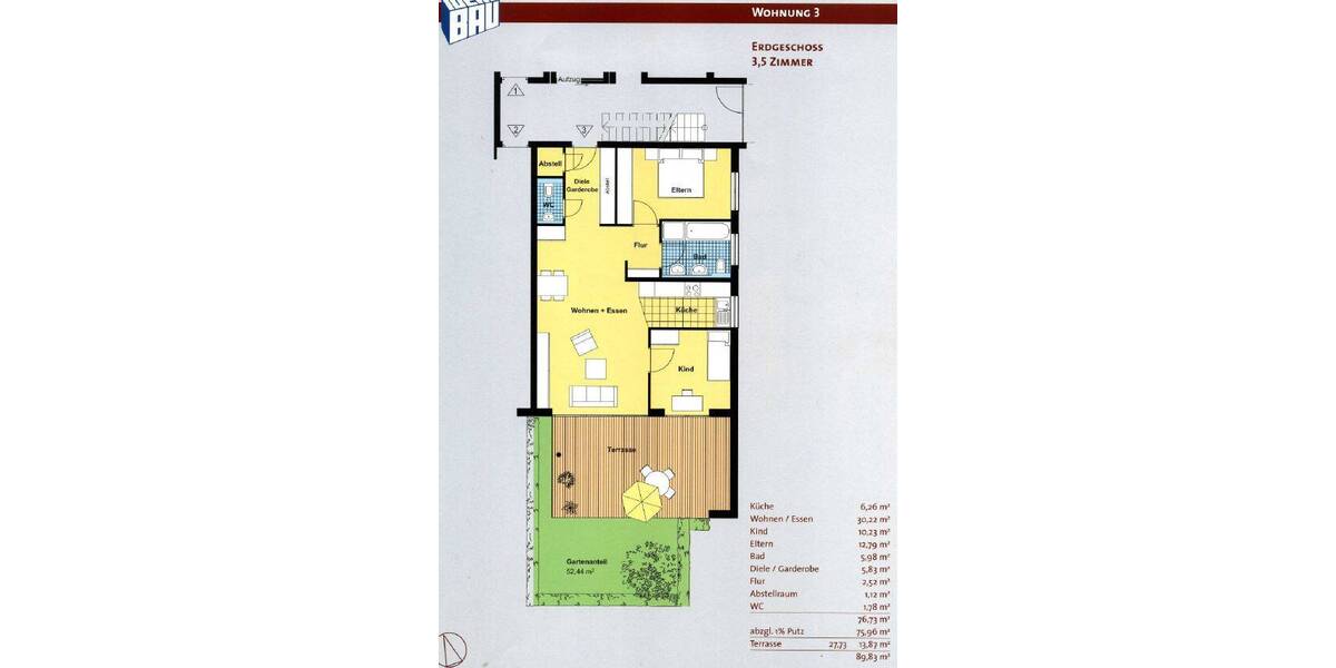 Etagenwohnung Leinfelden-Echterdingen Echterdingen - 3 Zimmer, 89 m&sup2;, 525.000&euro; | Angebot:26527133