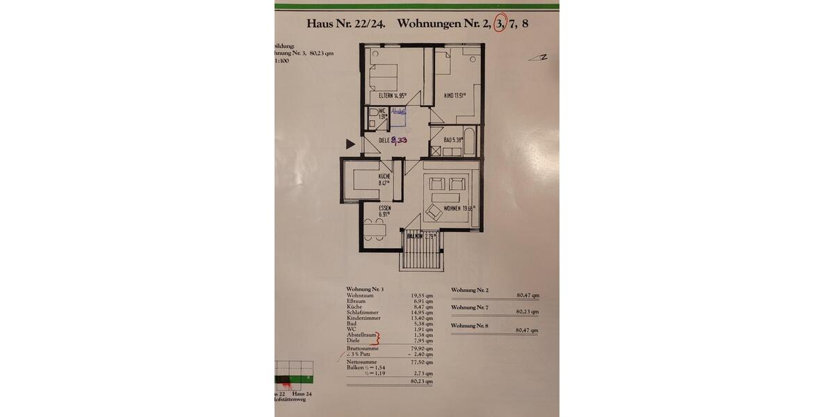 Etagenwohnung Sindelfingen - 3.5 Zimmer, 80 m&sup2;, 379.000&euro; | Angebot:26957491