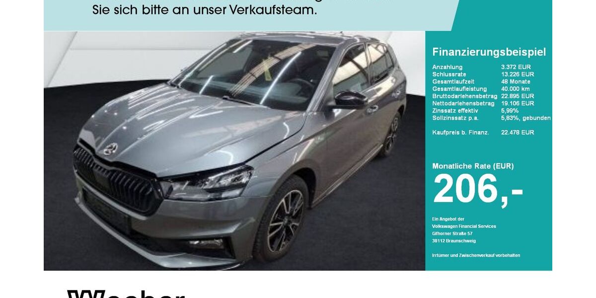 Skoda Fabia 16.562 km 22.078 &euro; Weil der Stadt 71263