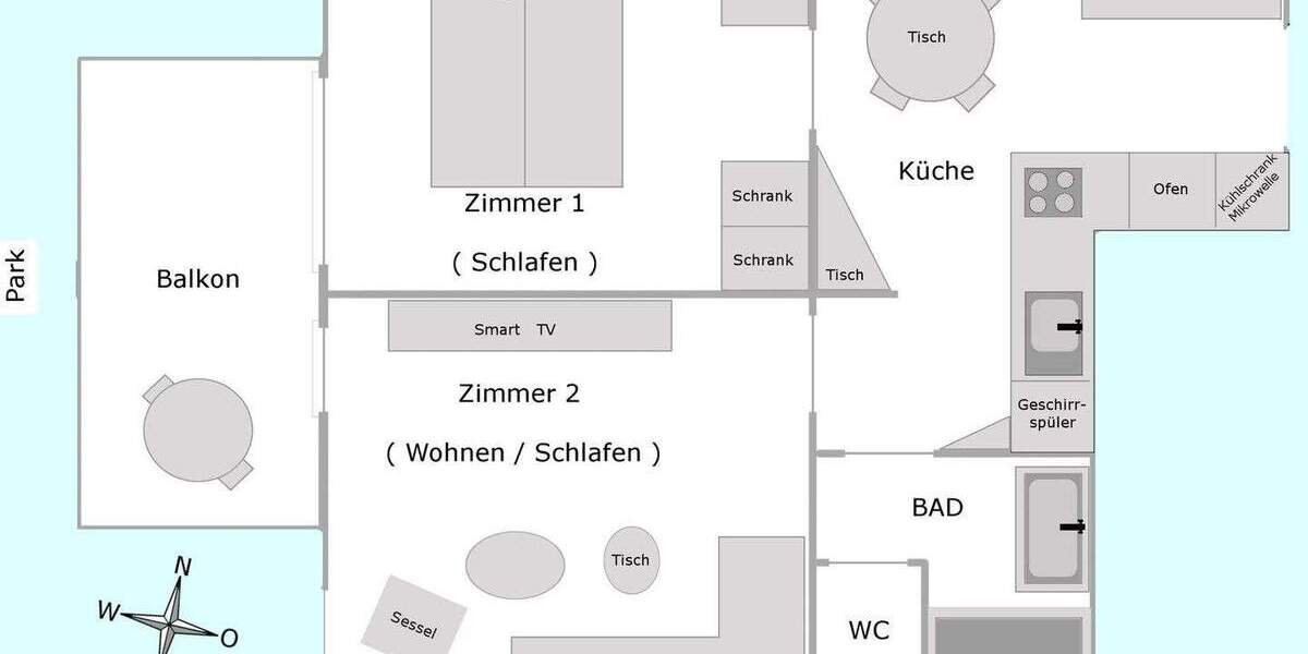 Etagenwohnung Tübingen Südstadt - 2 Zimmer, 47 m&sup2;, 365.000&euro; | Angebot:25670680