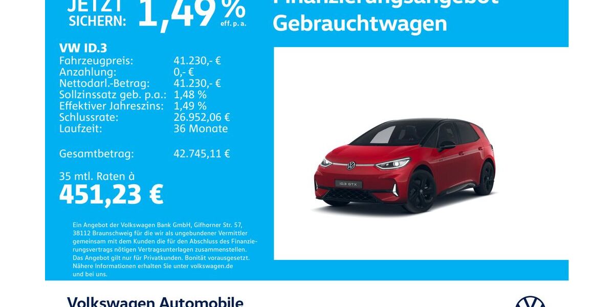 VW ID.3 4.790 km 41.230 &euro; Stuttgart-Wangen 70188