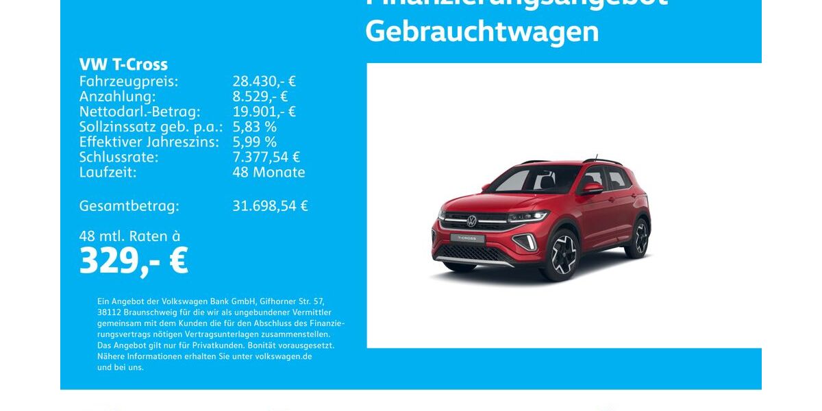 VW T-Cross 11.461 km 28.430 &euro; Stuttgart-Feuerbach 70469