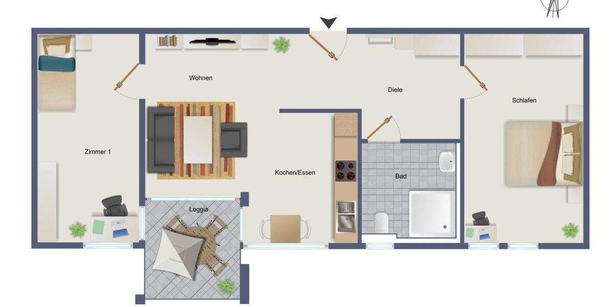 Etagenwohnung Gärtringen - 3 Zimmer, 69 m&sup2;, 475.500&euro; | Angebot:25703032