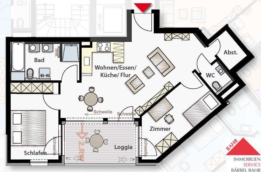 Etagenwohnung Sindelfingen - 3 Zimmer, 69 m&sup2;, 1.270&euro; | Angebot:25908151