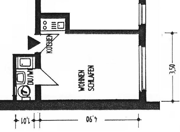 Etagenwohnung Stuttgart Vaihingen - 1 Zimmer, 20 m&sup2;, 350&euro; | Angebot:25977687