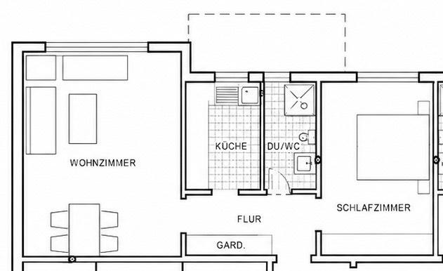 Erdgeschoßwohnung Mötzingen - 2 Zimmer, 50 m&sup2;, 209.000&euro; | Angebot:26901916