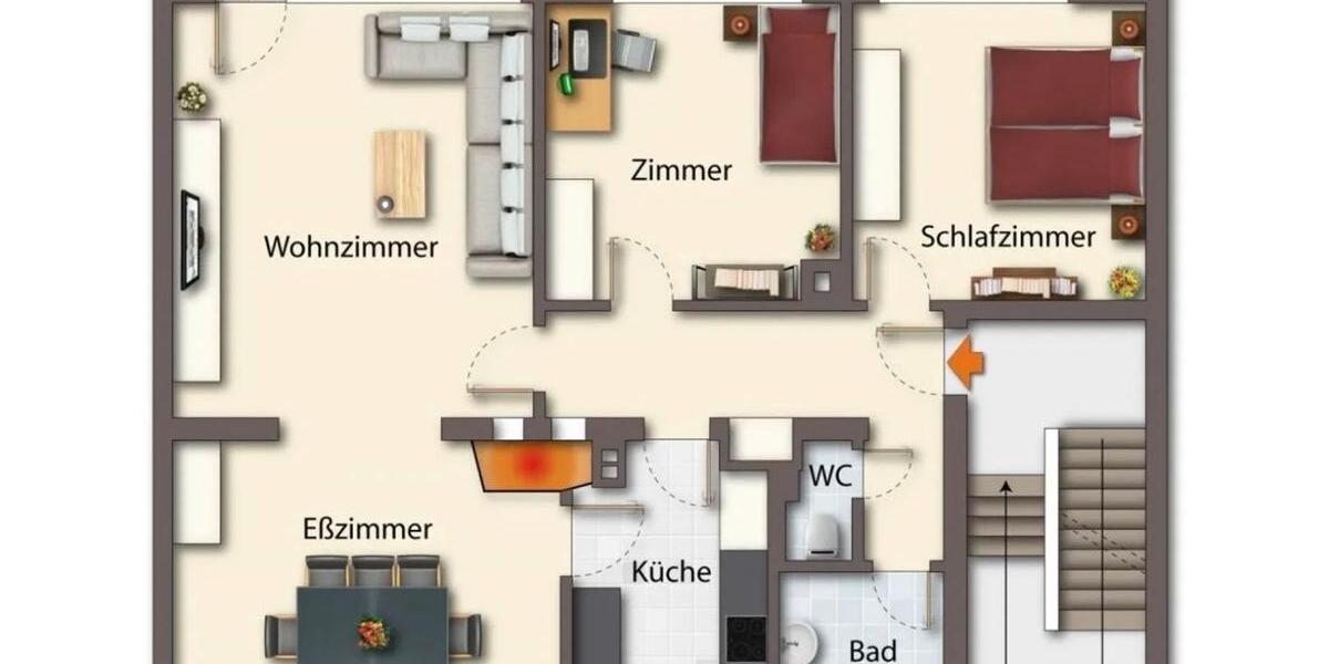 Etagenwohnung Böblingen Dagersheim - 4 Zimmer, 96 m&sup2;, 1.320&euro; | Angebot:25833367