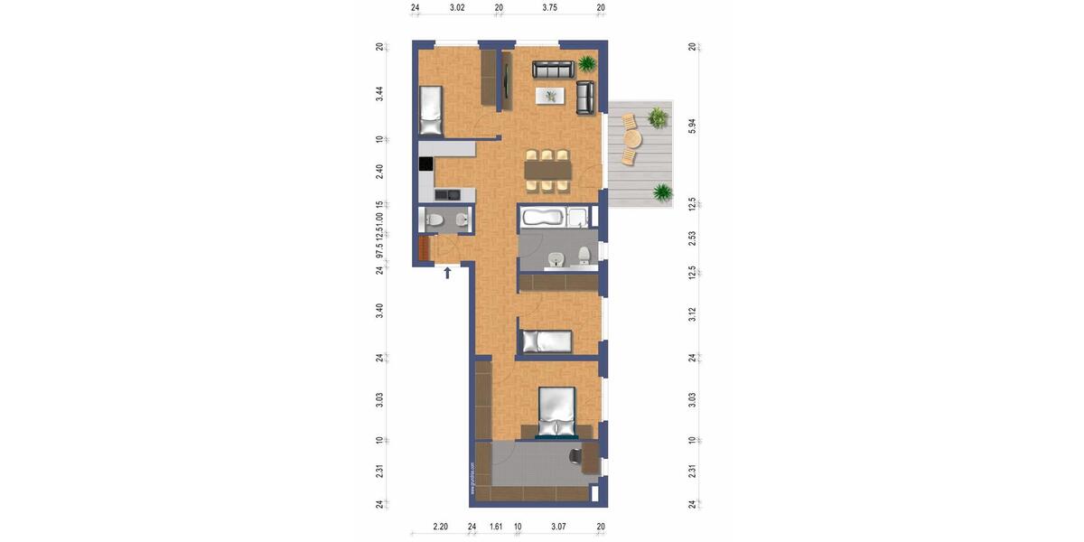 Etagenwohnung Nagold - 4.5 Zimmer, 100 m&sup2;, 1.245&euro; | Angebot:24876481
