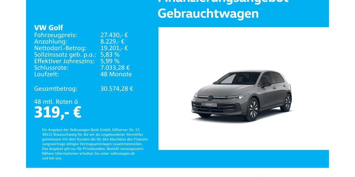 VW Golf 19.300 km 27.430 &euro; Stuttgart-Wangen 70188