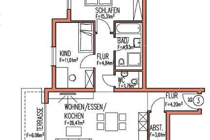 Wohnung Dettingen - 3.5 Zimmer, 75 m&sup2;, 1.195&euro; | Angebot:25349309