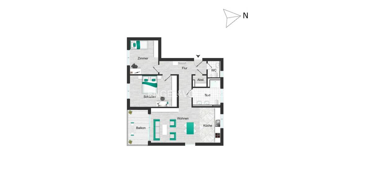 Etagenwohnung Tübingen Weststadt - 3 Zimmer, 100 m&sup2;, 570.000&euro; | Angebot:26751411