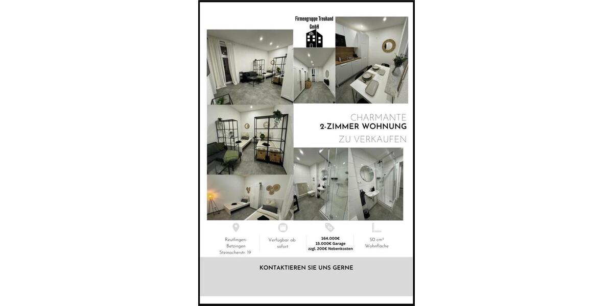 Erdgeschoßwohnung Reutlingen Reutlingen-Betzingen - 2 Zimmer, 50 m&sup2;, 164.000&euro; | Angebot:27201226