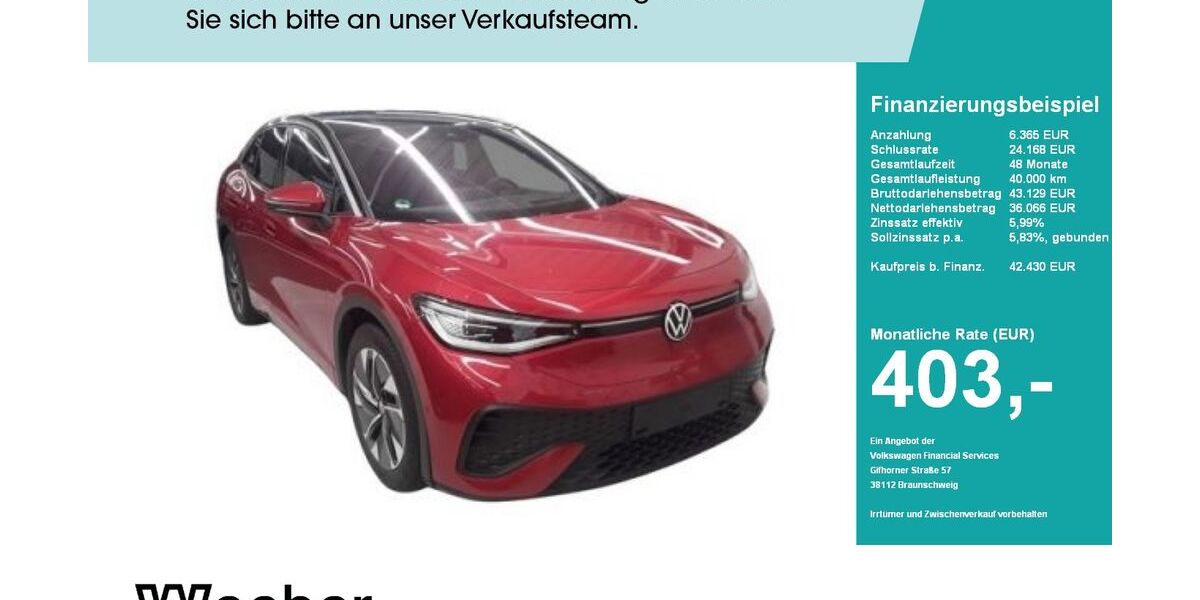 VW ID.5 10.900 km 42.200 &euro; Herrenberg 71083