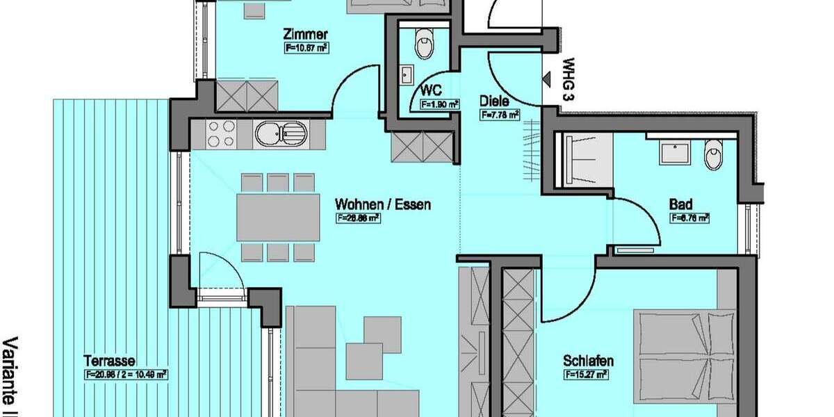 Etagenwohnung Horb am Neckar - 3.5 Zimmer, 82 m&sup2;, 349.800&euro; | Angebot:26583909