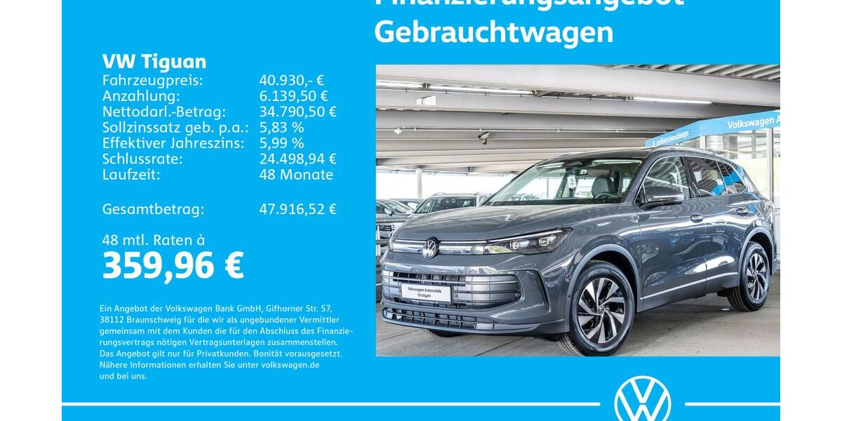 VW Tiguan 1.505 km 39.930 &euro; Stuttgart-Wangen 70188