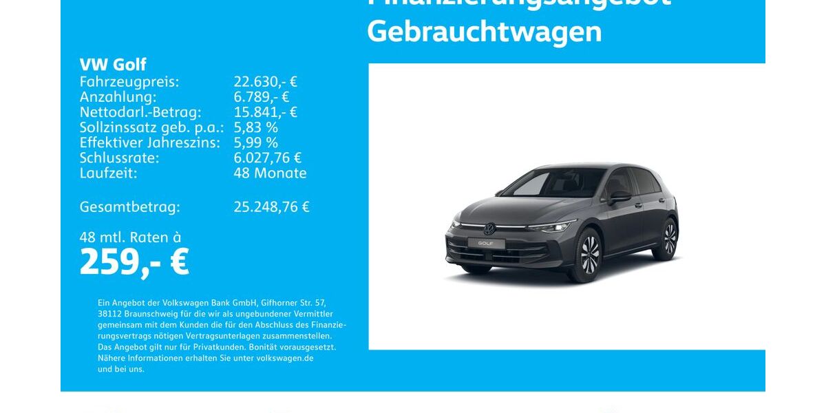 VW Golf 25.892 km 22.630 &euro; Stuttgart-Wangen 70188