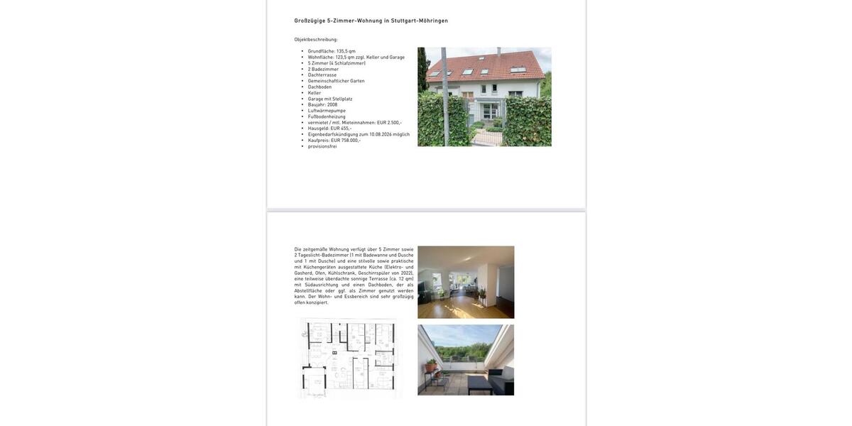 Dachgeschoßwohnung Stuttgart Vaihingen - 5 Zimmer, 124 m&sup2;, 758.000&euro; | Angebot:24751622