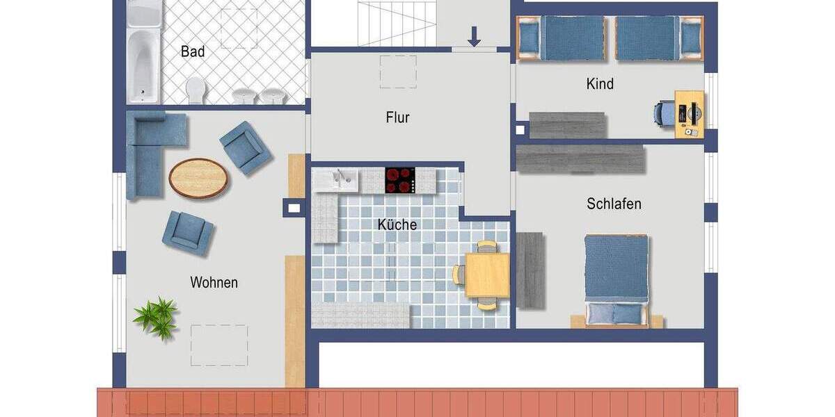 Etagenwohnung Jungingen - 3 Zimmer, 78 m&sup2;, 145.000&euro; | Angebot:25938855