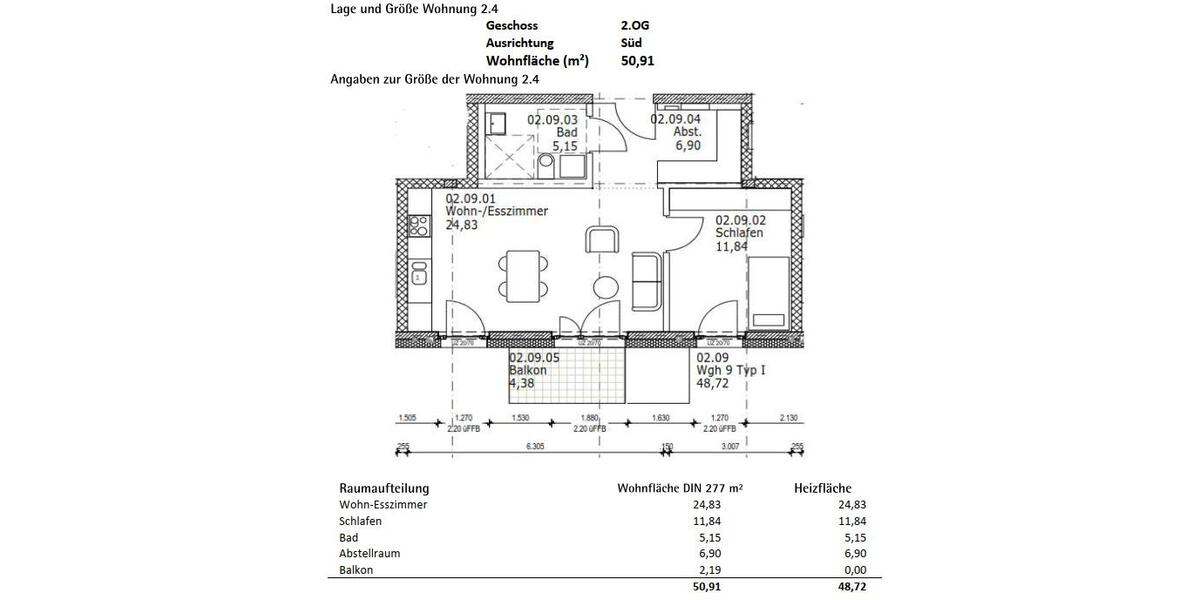 Etagenwohnung Herrenberg - 2 Zimmer, 51 m&sup2;, 825&euro; | Angebot:25976505
