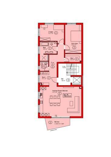 Etagenwohnung Rottenburg am Neckar Kiebingen - 3 Zimmer, 113 m&sup2;, 595.000&euro; | Angebot:25779758