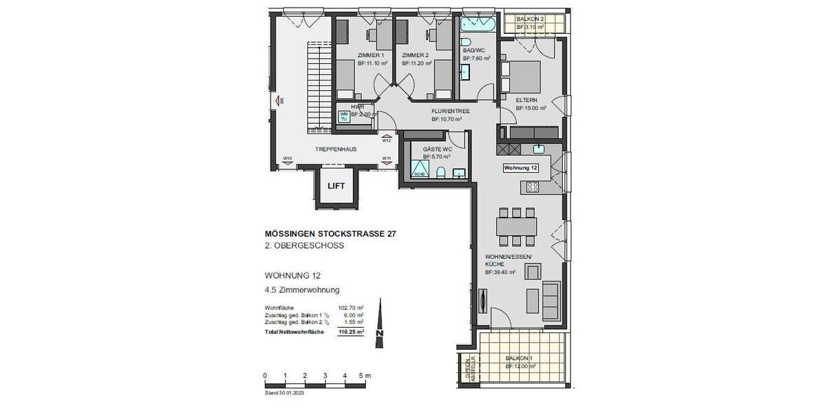 Etagenwohnung Mössingen - 4.5 Zimmer, 109 m&sup2;, 571.740&euro; | Angebot:19813632