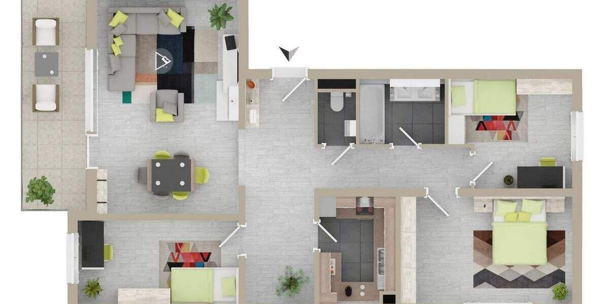 Etagenwohnung Filderstadt Plattenhardt - 4 Zimmer, 94 m&sup2;, 299.000&euro; | Angebot:25798147