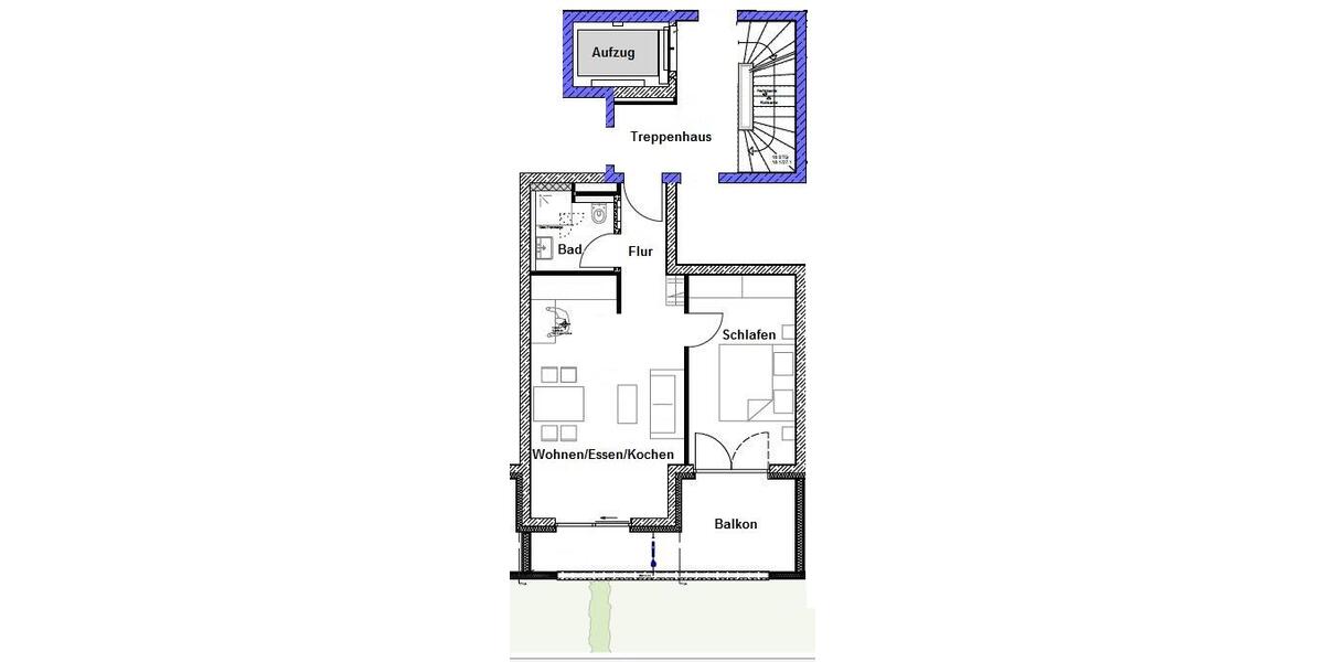 Etagenwohnung Stuttgart Stuttgart-West - 2 Zimmer, 52 m&sup2;, 1.275&euro; | Angebot:23808714