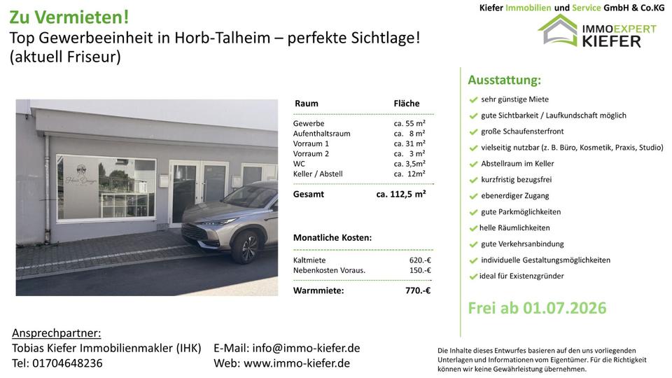 Gewerbeobjekt Horb am Neckar - 770&euro; | Angebot:26392748