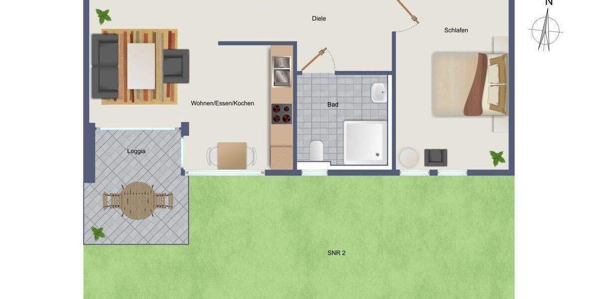 Etagenwohnung Gärtringen - 2 Zimmer, 59 m&sup2;, 399.500&euro; | Angebot:25776978