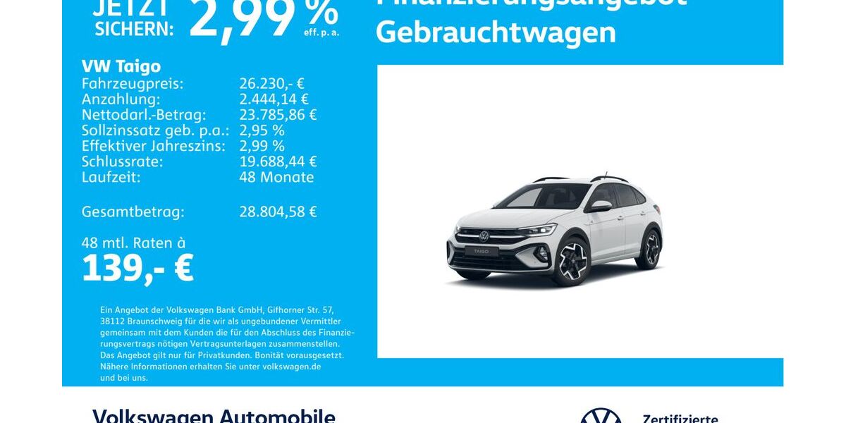 VW Taigo 27.120 km 26.230 &euro; Stuttgart-Wangen 70188