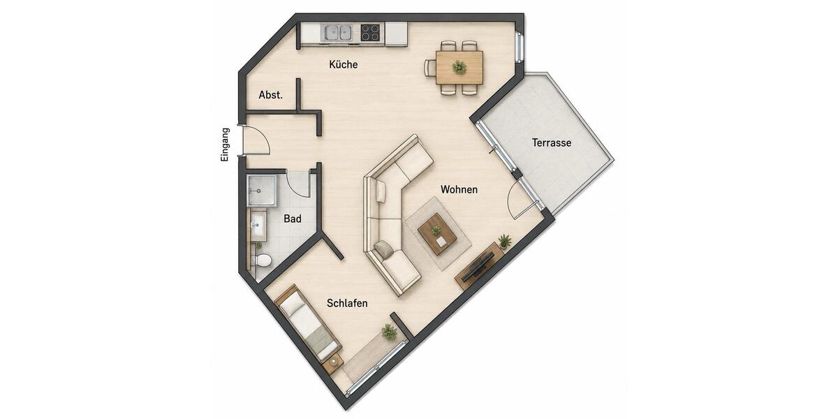 Erdgeschoßwohnung Nufringen - 1.5 Zimmer, 49 m&sup2;, 201.000&euro; | Angebot:27190328