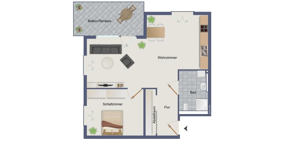 Etagenwohnung Horb am Neckar - 2 Zimmer, 71 m&sup2;, 900&euro; | Angebot:23569806