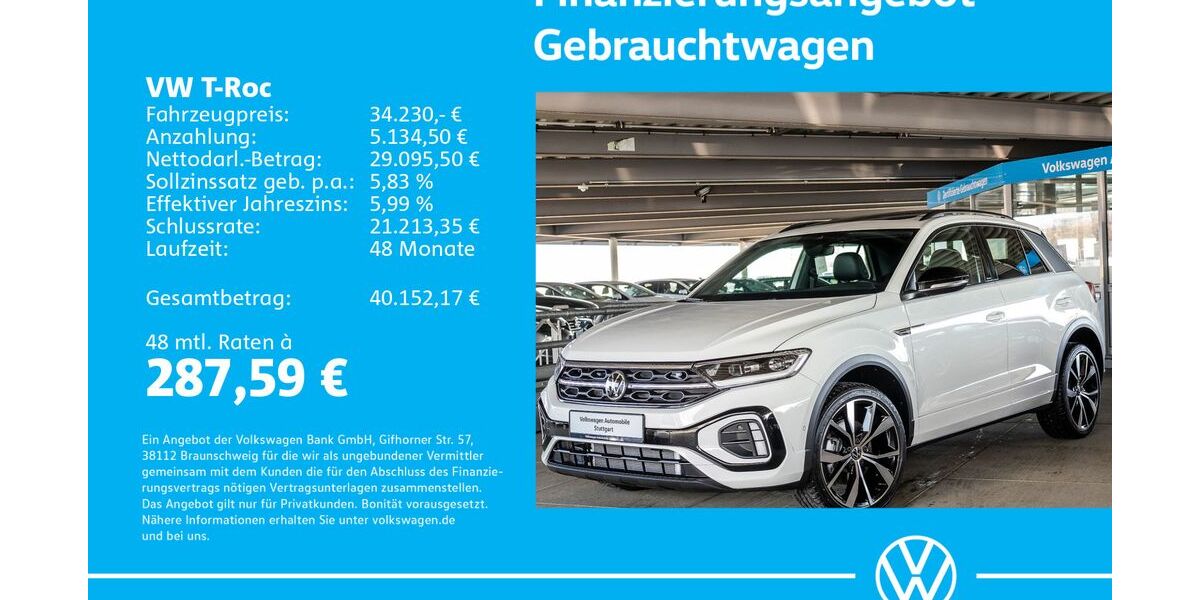 VW T-Roc 1.505 km 33.930 &euro; Stuttgart-Wangen 70188